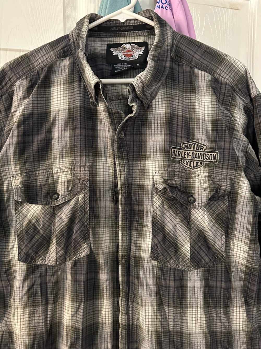 Harley-Davidson Plaid Long Sleeve Button Up Shirt Embroidered Logo 96309-10VM - Picture 5 of 12